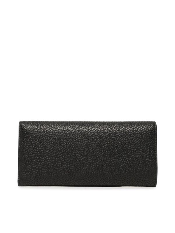 Tommy Hilfiger Tommy Hilfiger Голям дамски портфейл Th Emblem Large Flap Wallet AW0AW14221 Черен