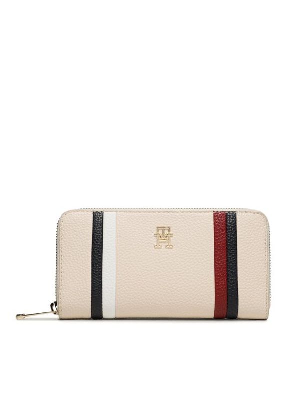 Tommy Hilfiger Tommy Hilfiger Голям дамски портфейл Th Emblem Large Za Corp AW0AW15119 Бежов