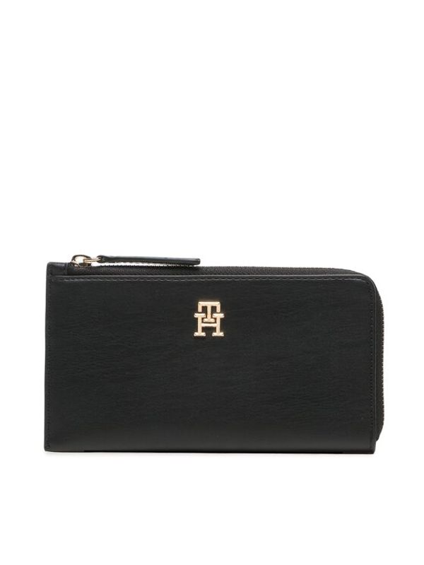Tommy Hilfiger Tommy Hilfiger Голям дамски портфейл Th Feminine Large Slim Wallet AW0AW14890 Черен
