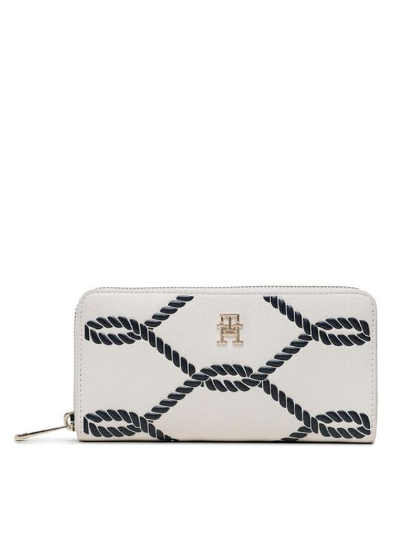 Tommy Hilfiger Tommy Hilfiger Голям дамски портфейл Th Timeless Lage Za Rope AW0AW14741 Бял