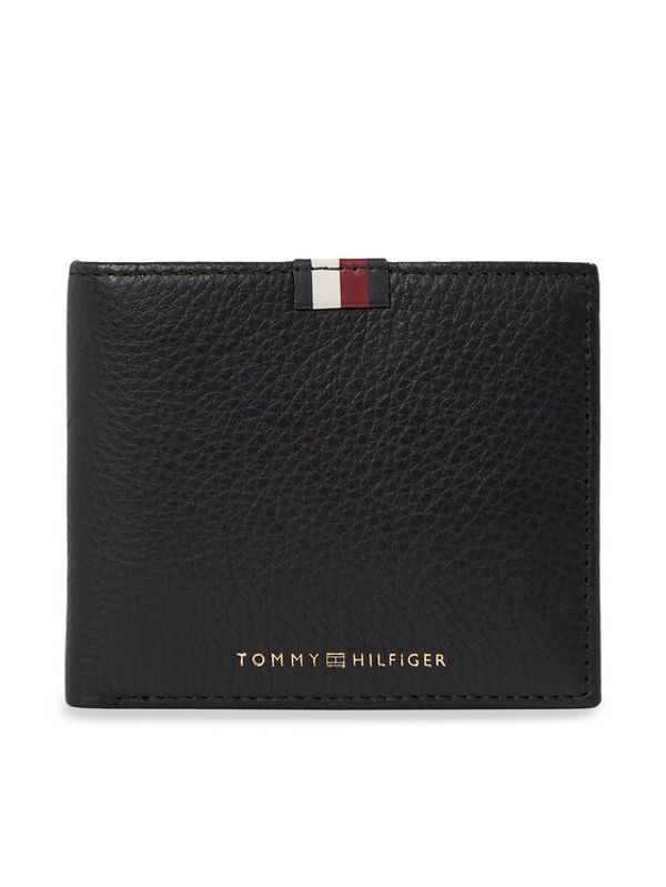 Tommy Hilfiger Tommy Hilfiger Голям мъжки портфейл Th Prem Lea Cc Flap And Coin AM0AM11270 Черен