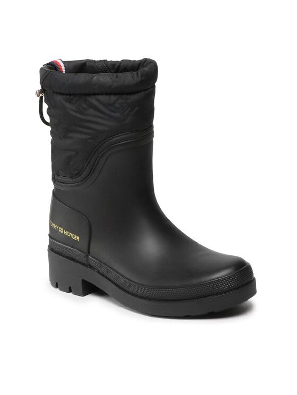 Tommy Hilfiger Tommy Hilfiger Гумени ботуши Ankle Rainboot With Monogram FW0FW06848 Черен