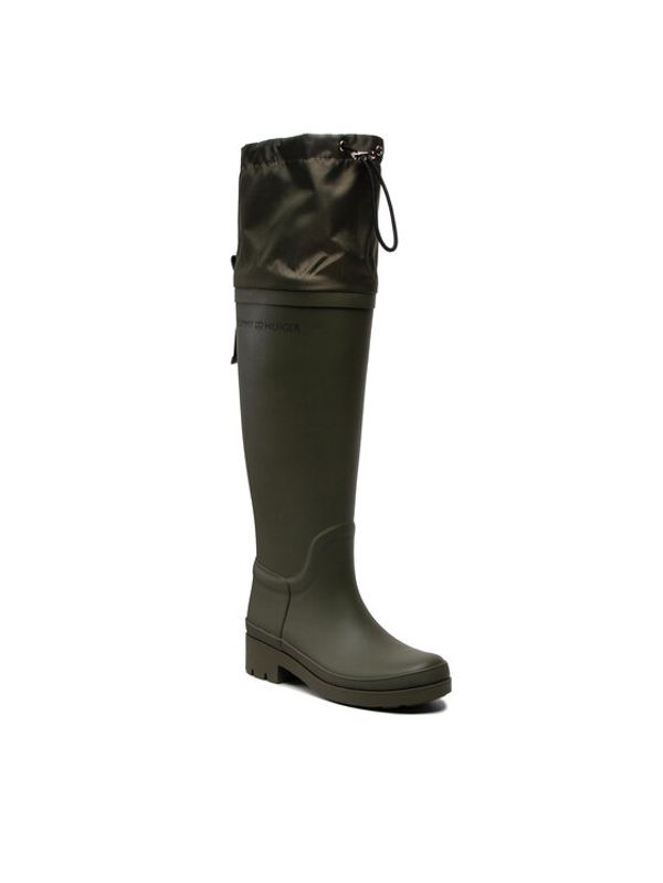 Tommy Hilfiger Tommy Hilfiger Гумени ботуши Overknee Rainboot FW0FW06778 Каки