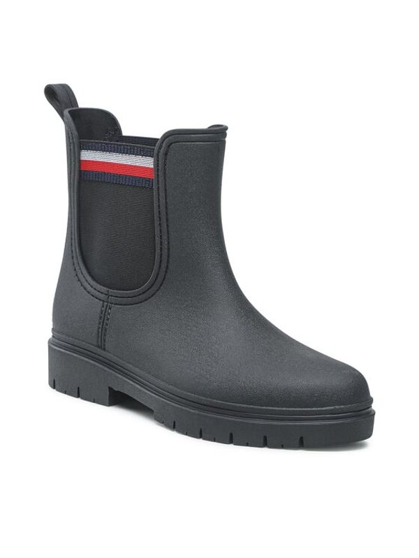Tommy Hilfiger Tommy Hilfiger Гумени ботуши Rain Boot Ankle Elastic FW0FW06774 Черен