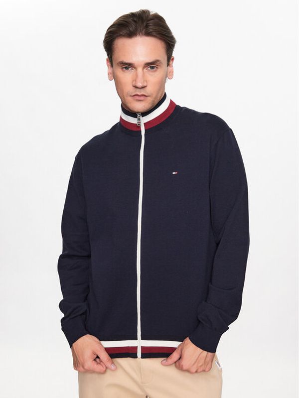 Tommy Hilfiger Tommy Hilfiger Кардиган Global Stripe Detail MW0MW32028 Тъмносин Regular Fit