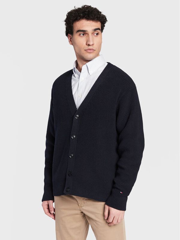 Tommy Hilfiger Tommy Hilfiger Кардиган Rib Structure MW0MW29029 Тъмносин Relaxed Fit