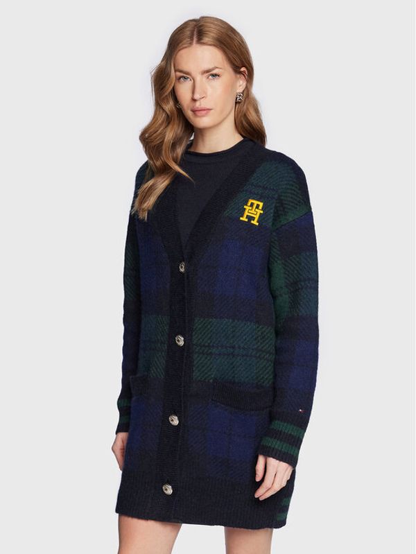 Tommy Hilfiger Tommy Hilfiger Кардиган Tartan WW0WW36993 Тъмносин Regular Fit