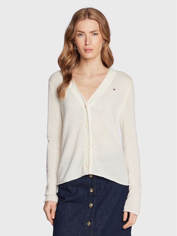 Tommy Hilfiger Tommy Hilfiger Кардиган WW0WW37015 Екрю Regular Fit
