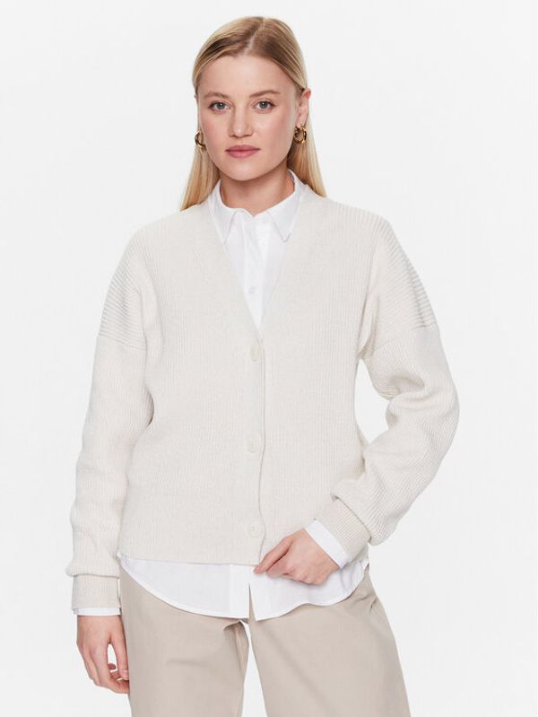 Tommy Hilfiger Tommy Hilfiger Кардиган WW0WW38536 Бежов Cropped Fit