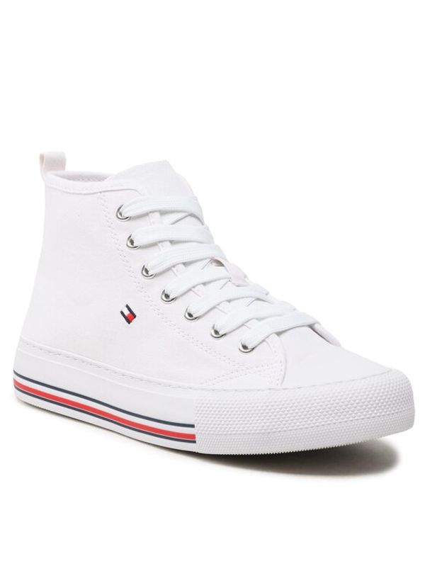 Tommy Hilfiger Tommy Hilfiger Кецове High Top Lace-Up T3A9-32679-0890 S Бял