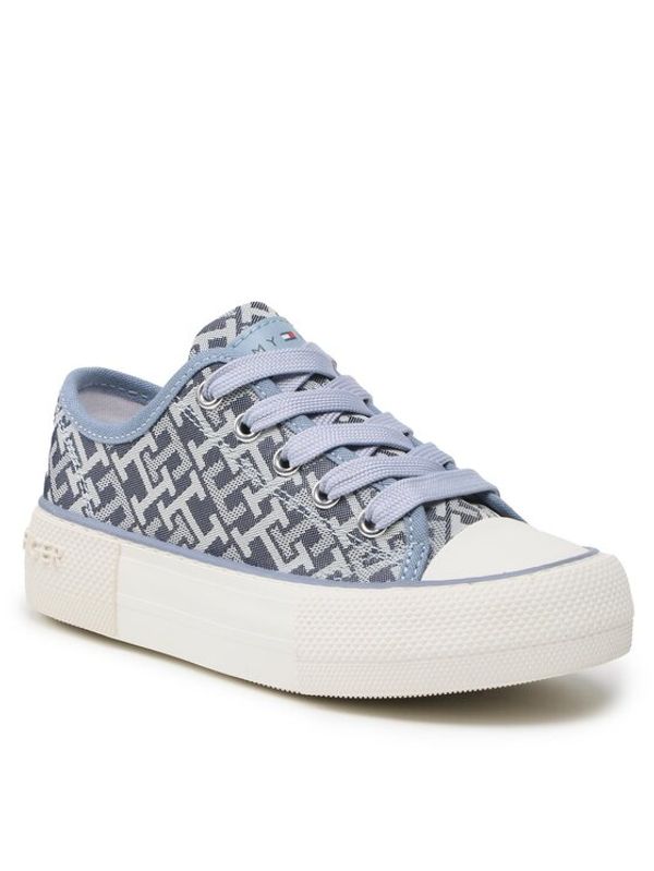 Tommy Hilfiger Tommy Hilfiger Кецове Logo Allover Low Cut Lace-Up Sneaker T3A9-32675-0034 M Син