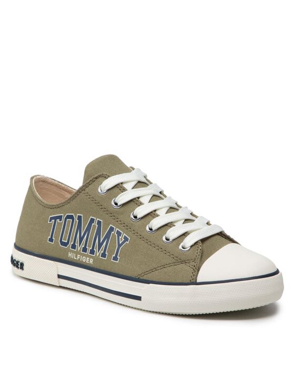 Tommy Hilfiger Tommy Hilfiger Кецове Low Cut Lace-Up Senaker T3X4-32208-1352 S Зелен