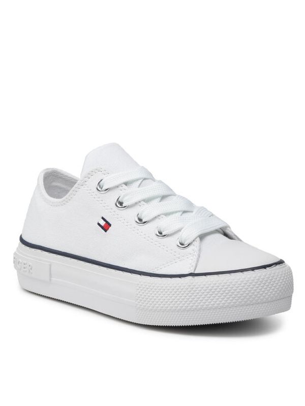Tommy Hilfiger Tommy Hilfiger Кецове Low Cut Lace-Up Sneaker T3A4-32118-0890100 M Бял