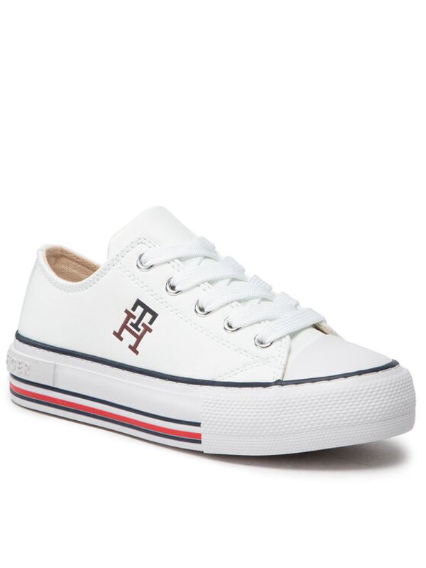Tommy Hilfiger Tommy Hilfiger Кецове Low Cut Lace Up Sneaker T3A9-32287-1355 M Бял