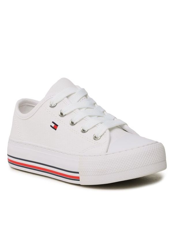 Tommy Hilfiger Tommy Hilfiger Кецове Low Cut Lace-Up Sneaker T3A9-32677-0890 M Бял