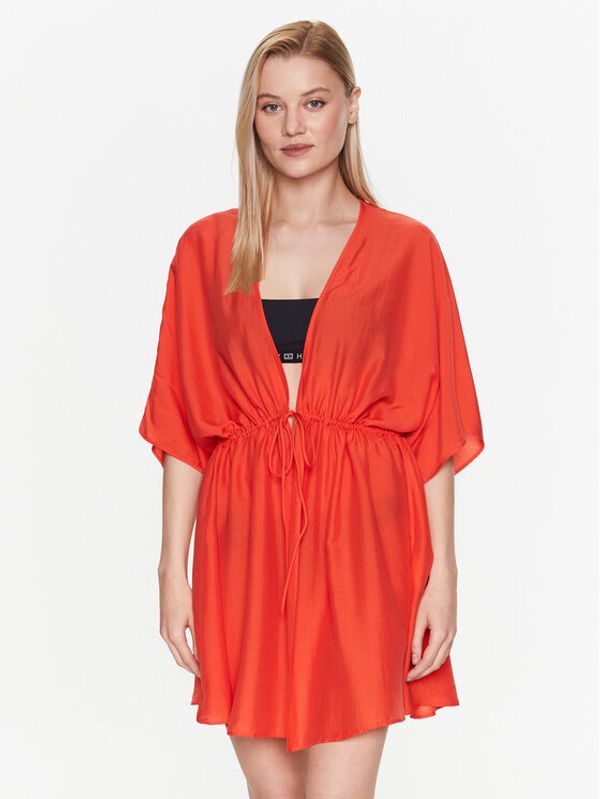 Tommy Hilfiger Tommy Hilfiger Кимоно Cover Up UW0UW04613 Оранжев Regular Fit