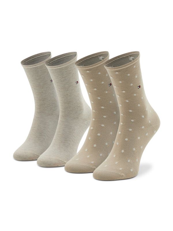 Tommy Hilfiger Tommy Hilfiger Комплект 2 чифта дълги чорапи дамски 100001493 Бежов