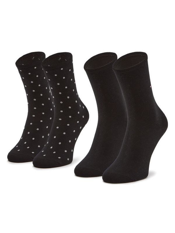 Tommy Hilfiger Tommy Hilfiger Комплект 2 чифта дълги чорапи дамски 100001493 Черен