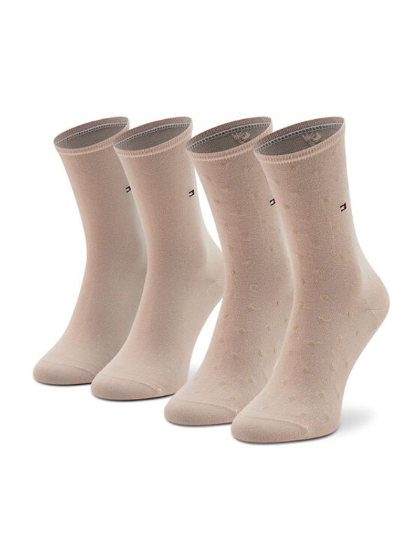 Tommy Hilfiger Tommy Hilfiger Комплект 2 чифта дълги чорапи дамски 100001493 Розов