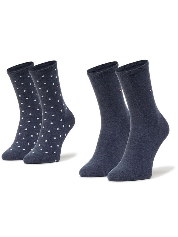 Tommy Hilfiger Tommy Hilfiger Комплект 2 чифта дълги чорапи дамски 100001493 Тъмносин