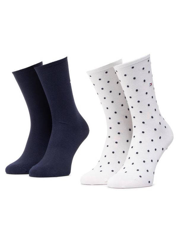 Tommy Hilfiger Tommy Hilfiger Комплект 2 чифта дълги чорапи дамски 100001493 Тъмносин