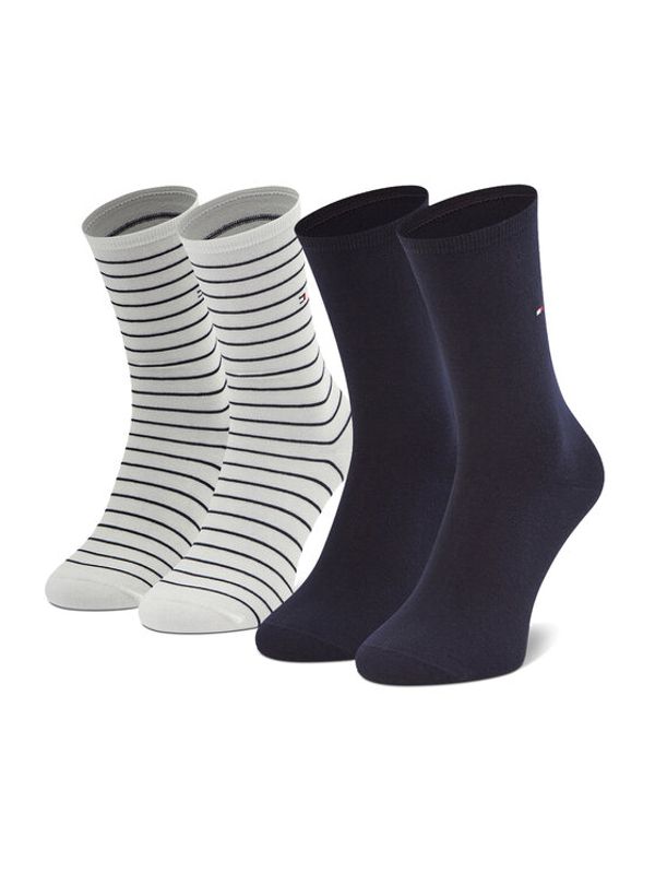 Tommy Hilfiger Tommy Hilfiger Комплект 2 чифта дълги чорапи дамски 100001494 Бял