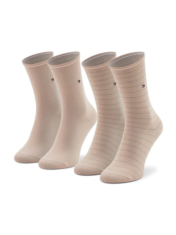 Tommy Hilfiger Tommy Hilfiger Комплект 2 чифта дълги чорапи дамски 100001494 Розов