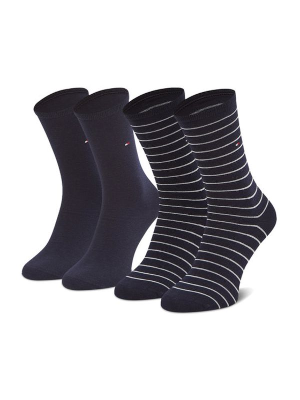 Tommy Hilfiger Tommy Hilfiger Комплект 2 чифта дълги чорапи дамски 100001494 Тъмносин