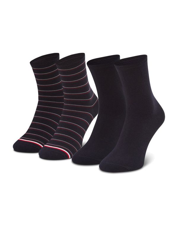 Tommy Hilfiger Tommy Hilfiger Комплект 2 чифта дълги чорапи дамски 100002817 Тъмносин