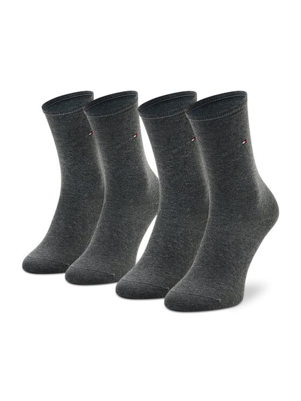 Tommy Hilfiger Tommy Hilfiger Комплект 2 чифта дълги чорапи дамски 371221 Сив