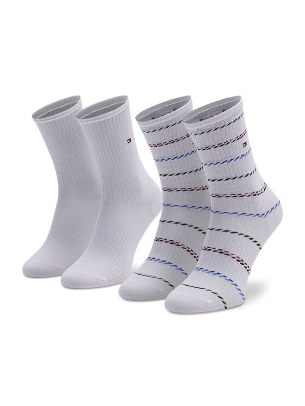 Tommy Hilfiger Tommy Hilfiger Комплект 2 чифта дълги чорапи дамски 701218393 Бял
