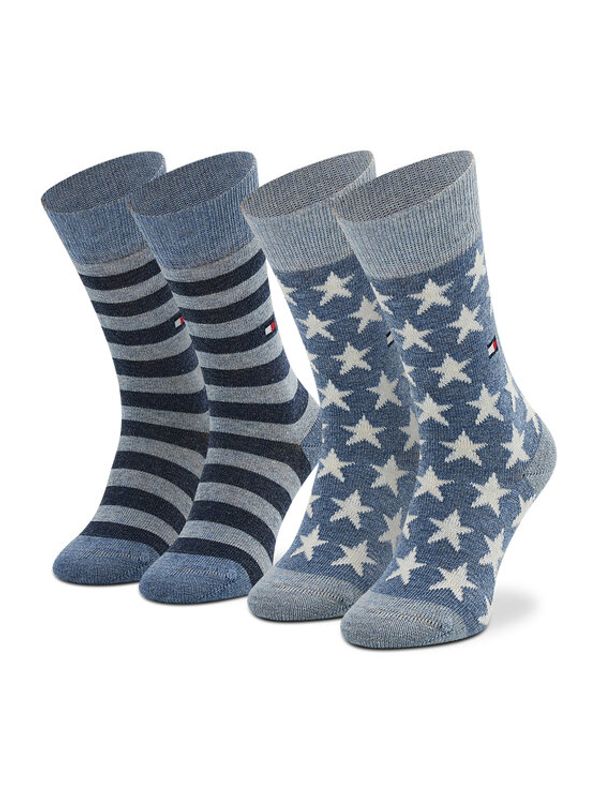 Tommy Hilfiger Tommy Hilfiger Комплект 2 чифта дълги чорапи детски 100000816 Син