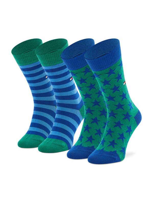 Tommy Hilfiger Tommy Hilfiger Комплект 2 чифта дълги чорапи детски 100000816 Зелен