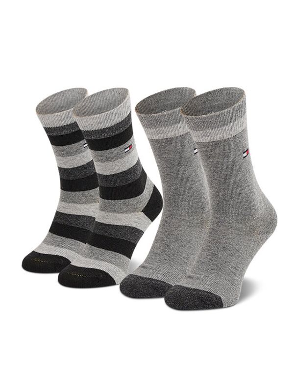 Tommy Hilfiger Tommy Hilfiger Комплект 2 чифта дълги чорапи детски 354009001 Сив
