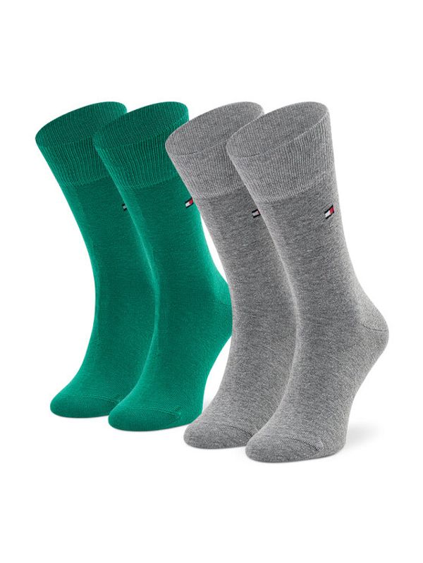 Tommy Hilfiger Tommy Hilfiger Комплект 2 чифта дълги чорапи детски 391334 Зелен