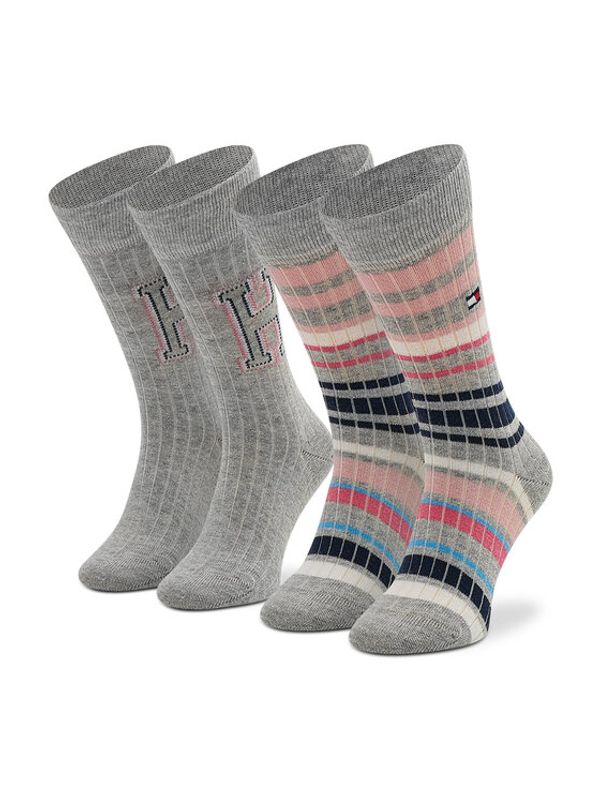 Tommy Hilfiger Tommy Hilfiger Комплект 2 чифта дълги чорапи детски 701218365 Сив