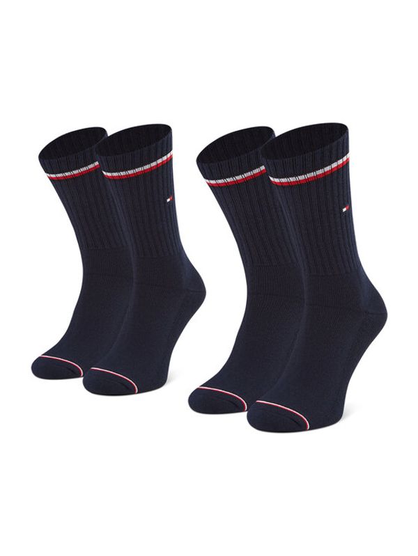 Tommy Hilfiger Tommy Hilfiger Комплект 2 чифта дълги чорапи мъжки 100001096 Тъмносин