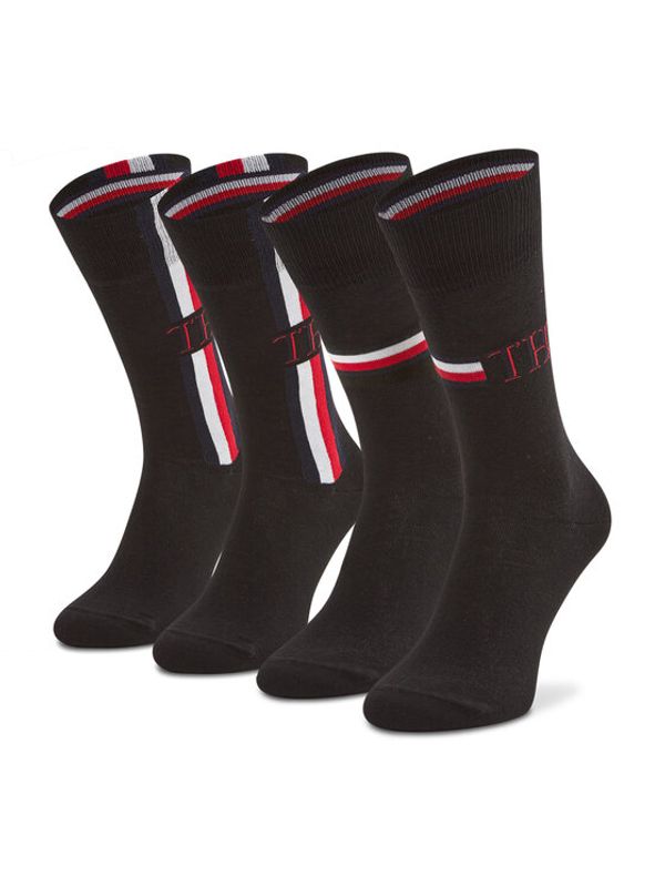 Tommy Hilfiger Tommy Hilfiger Комплект 2 чифта дълги чорапи мъжки 100001492 Черен