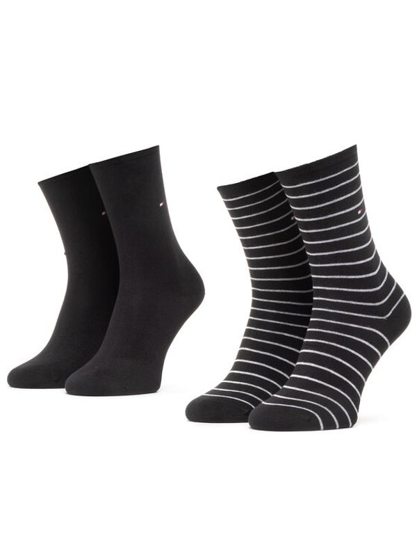 Tommy Hilfiger Tommy Hilfiger Комплект 2 чифта дълги чорапи мъжки 100001494 Черен
