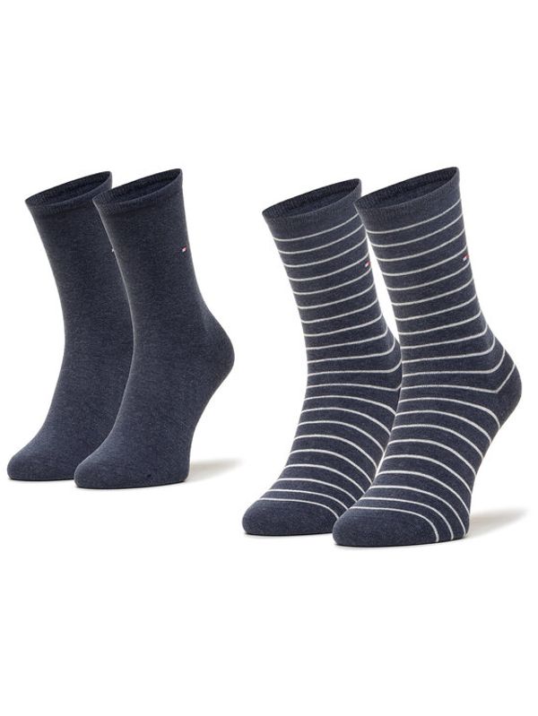 Tommy Hilfiger Tommy Hilfiger Комплект 2 чифта дълги чорапи мъжки 100001494 Тъмносин