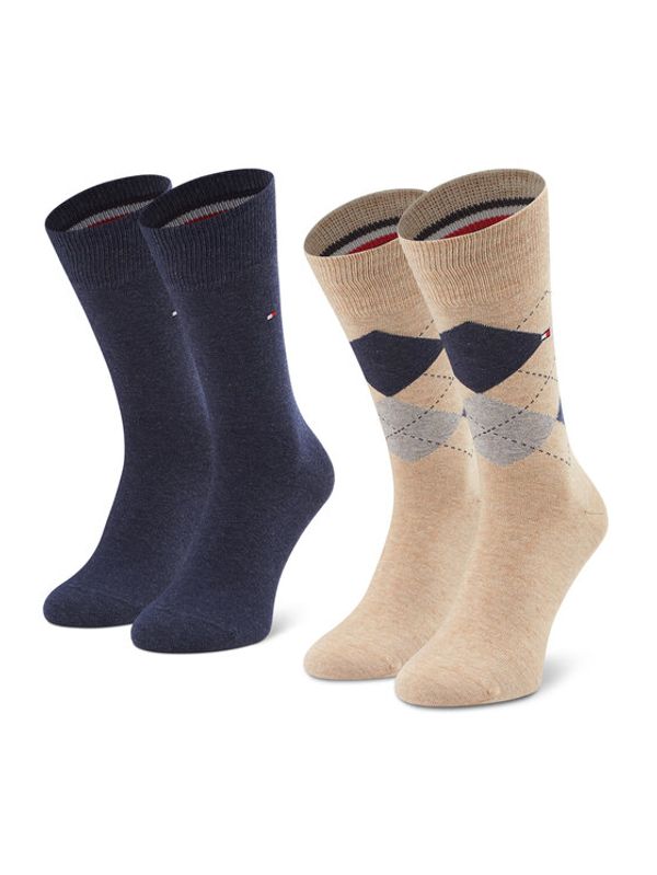 Tommy Hilfiger Tommy Hilfiger Комплект 2 чифта дълги чорапи мъжки 100001495 Бежов