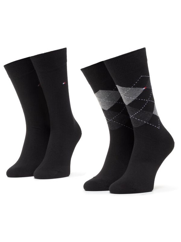Tommy Hilfiger Tommy Hilfiger Комплект 2 чифта дълги чорапи мъжки 100001495 Черен