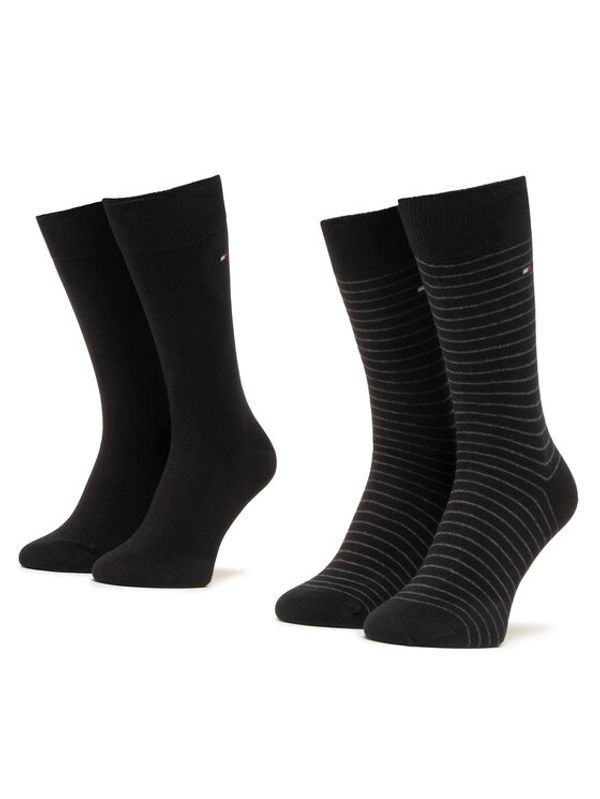 Tommy Hilfiger Tommy Hilfiger Комплект 2 чифта дълги чорапи мъжки 100001496 Черен