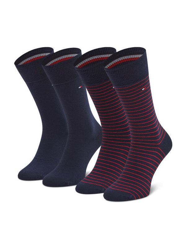 Tommy Hilfiger Tommy Hilfiger Комплект 2 чифта дълги чорапи мъжки 100001496 Тъмносин