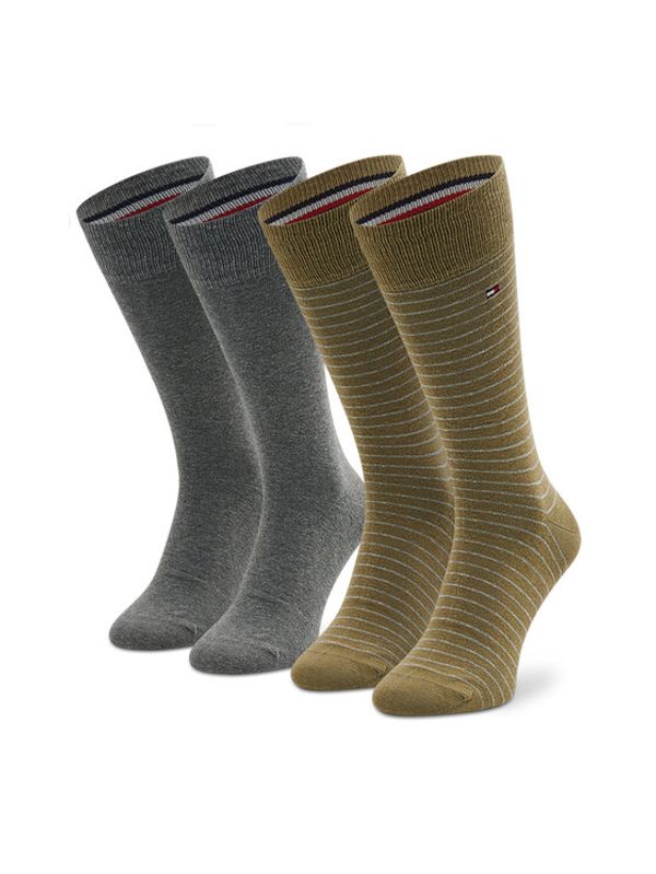 Tommy Hilfiger Tommy Hilfiger Комплект 2 чифта дълги чорапи мъжки 100001496 Зелен