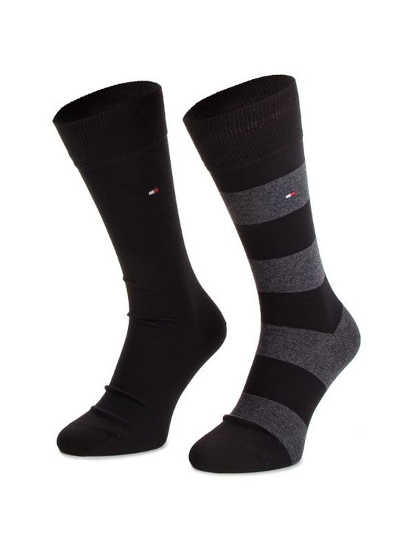 Tommy Hilfiger Tommy Hilfiger Комплект 2 чифта дълги чорапи мъжки 342021001 Черен