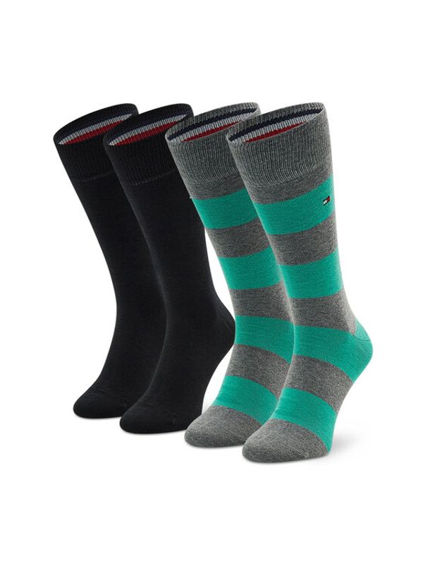 Tommy Hilfiger Tommy Hilfiger Комплект 2 чифта дълги чорапи мъжки 342021001 Сив