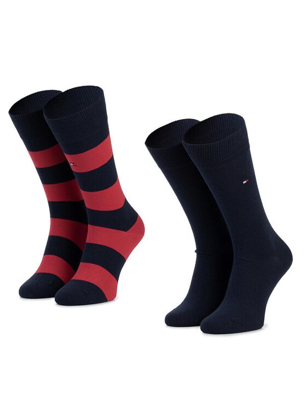 Tommy Hilfiger Tommy Hilfiger Комплект 2 чифта дълги чорапи мъжки 342021001 Тъмносин