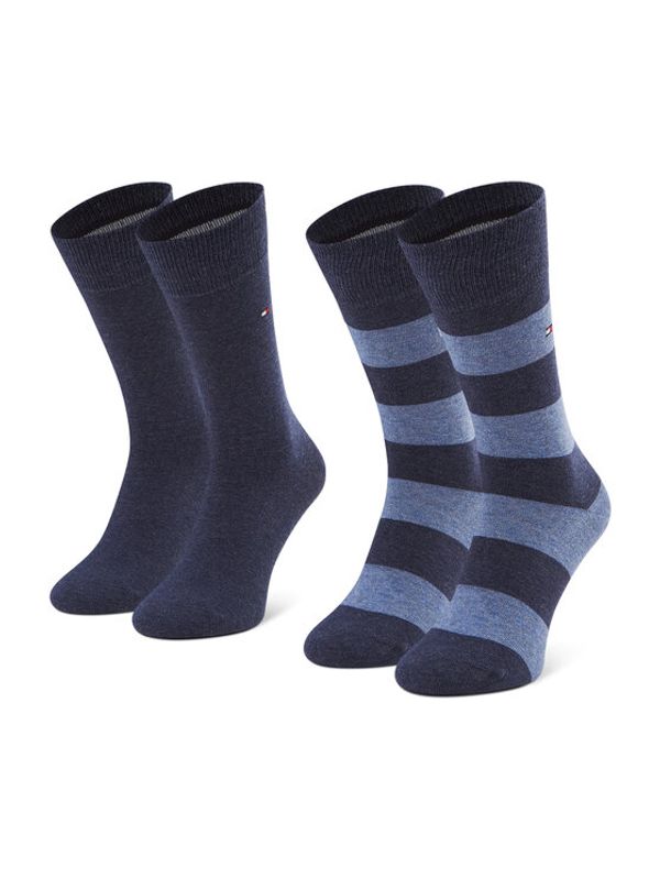 Tommy Hilfiger Tommy Hilfiger Комплект 2 чифта дълги чорапи мъжки 342021001 Тъмносин