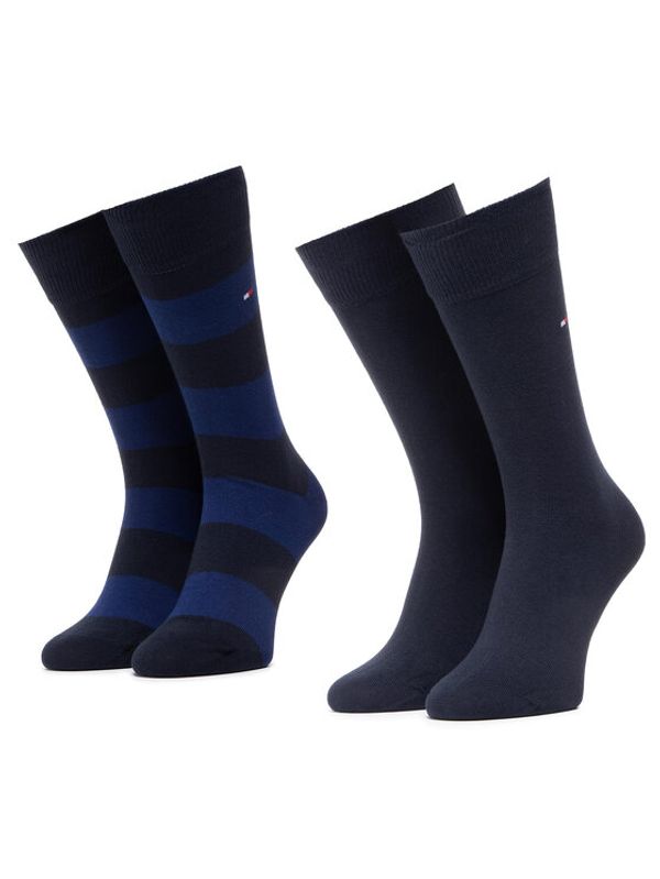 Tommy Hilfiger Tommy Hilfiger Комплект 2 чифта дълги чорапи мъжки 342021001 Тъмносин